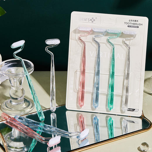 「科学竖刷！S型牙刷」软毛家庭装家用竖刷成人牙龈舌苔牙缝清洁口腔护理 商品图3