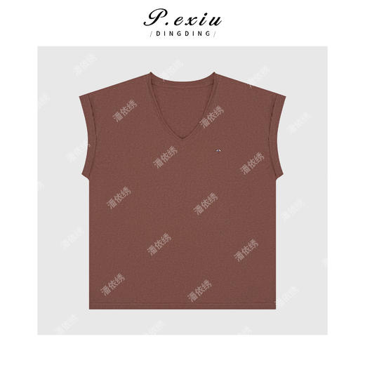03-4潘依绣丁丁宠粉【舒适区】夏季显瘦气质V领小飞袖T恤 M8884 商品图1
