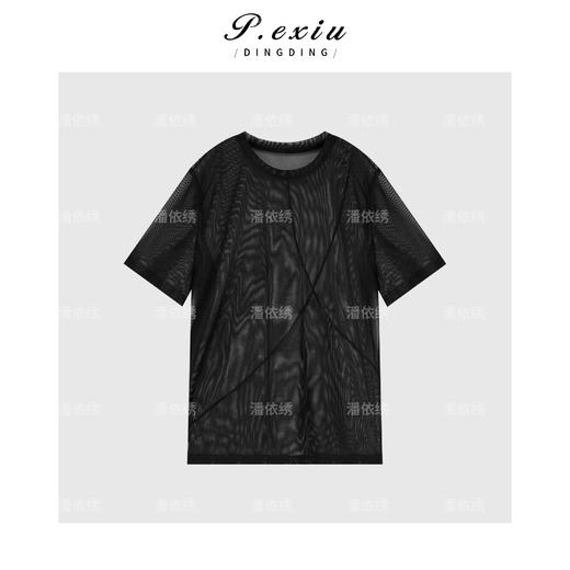 03-4潘依绣丁丁宠粉夏季网纱镂空圆领防晒短袖T恤 M8632 商品图1