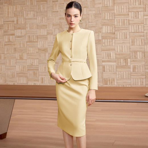 IWY/高级感黄色西装套裙女气质显瘦正式场合职业裙春季新款CS2760 商品图2