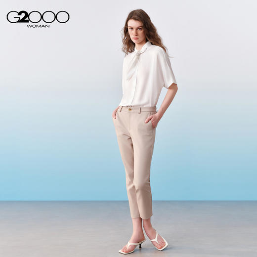 G2000女装SS26商场新款【可拆围巾/色丁布】气质百搭休闲衬衫61241637 商品图3