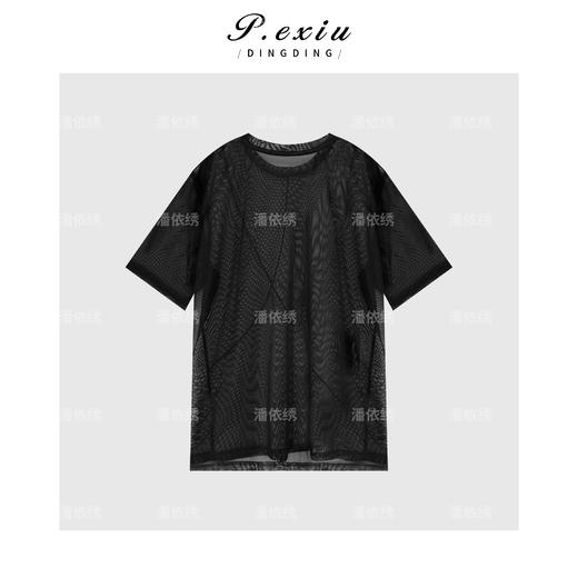 03-4潘依绣丁丁宠粉夏季网纱镂空圆领防晒短袖T恤 M8632 商品图2