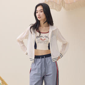 谜底连帽外套长袖2026年夏季新品短款轻薄网布双拉链女262MW0477