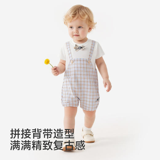 【商场同款】英氏婴儿连体衣夏新款男宝短袖爬服透气宝宝哈衣 商品图2