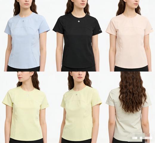 点此购买 LULU露露春夏季华夫格女士速干修身短袖T恤 ss 343095 商品图3