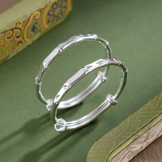 子佩集【茁壮健康】银S9999童镯【TB0240581】儿童竹节健康成长2601 商品图0