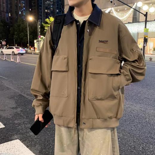 F032311春秋新款时尚百搭日常通勤拼接美式夹克外套 商品图4