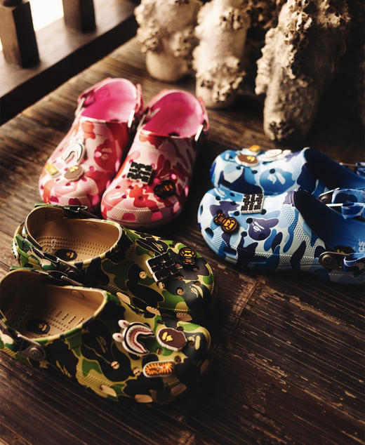 【渠道价】【授权链齐全】CROCS  BAPE卡骆驰联名迷彩洞洞鞋成人款&儿童款拖鞋男女款奥莱仓直发 商品图1