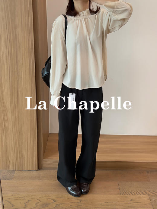 专柜实拍【极简通勤】拉夏贝尔/La Chapelle好穿不易皱！高腰显瘦百搭休闲裤遮胯显瘦长裤 商品图3