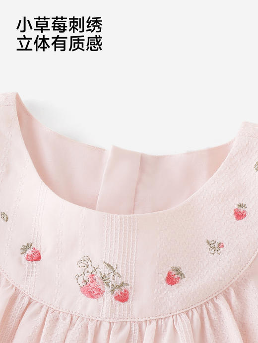 英氏女童短袖连衣裙夏新款浅粉裙子宝宝纯棉公主裙YRLCJ2S015A 商品图4