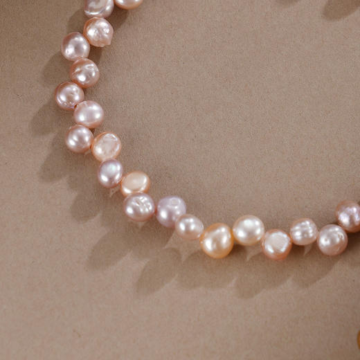 子佩集【幻彩流萤】银S925珍珠惜王妃手链【SPB0320001】4mm珠粉紫巴洛克2601 商品图1