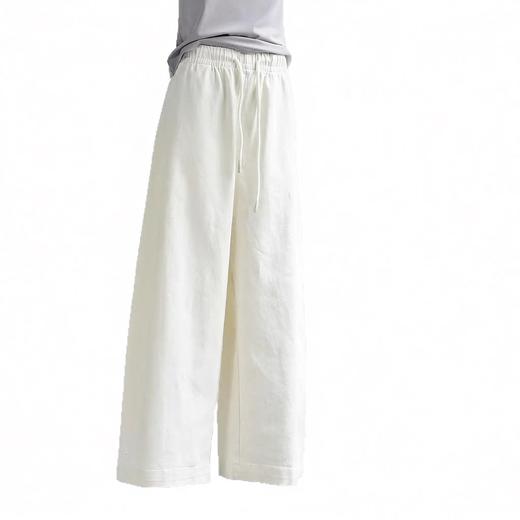 丁摩 【白色牛仔裤】女装新春夏纯棉白色牛仔阔腿弯刀长腿休闲裤子女6ZF-C052 商品图4