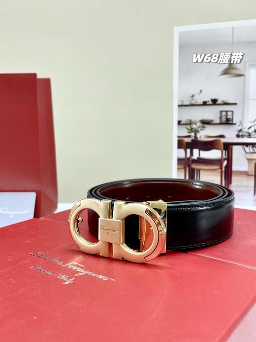 2026春季新款菲拉格慕双头腰带男士腰带 双面可用皮带，一面棕色一面纯黑，一盒一根皮带➕2个扣头 商品图5