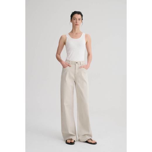 MC定染灰白色莱赛尔棉舒适简约显瘦百搭直筒牛仔裤MAISON CECILE 商品图0