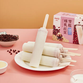 明治meiji炼乳红豆雪糕 64g*6支 彩盒装 /水饮冲调 /冰淇淋 /棒支冰淇淋 商品图4