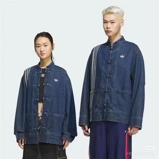 F032333春季新款中国古风男女立领牛仔水洗棉宽松唐装外套 商品图10