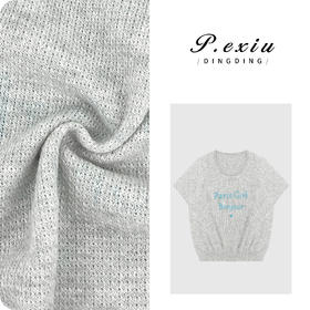 03-4潘依绣丁丁宠粉羊毛薄款舒适撞色印花针织短袖T恤 ZZ0917