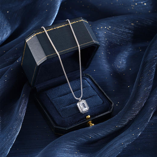 子佩集【璀璨流年】银S925套链【FYL-1936】项链时尚方块方牌2601 商品图1