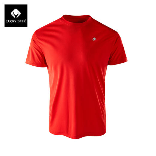 【99元任选3件】LUCKY DEER幸运鹿情侣款户外轻薄跑步速干冰感透气运动短袖 商品图5