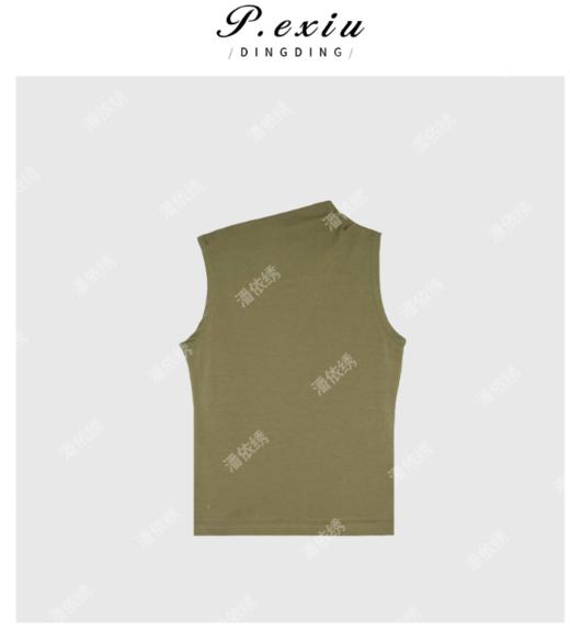 03-4潘依绣丁丁宠粉设计款斜领简约百搭气质无袖背心 Q6658 商品图0