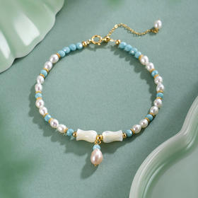 子佩集【珍爱铃兰】银S925珍珠惜王妃手链【SGB0490009】3.7mm珠镀金2601