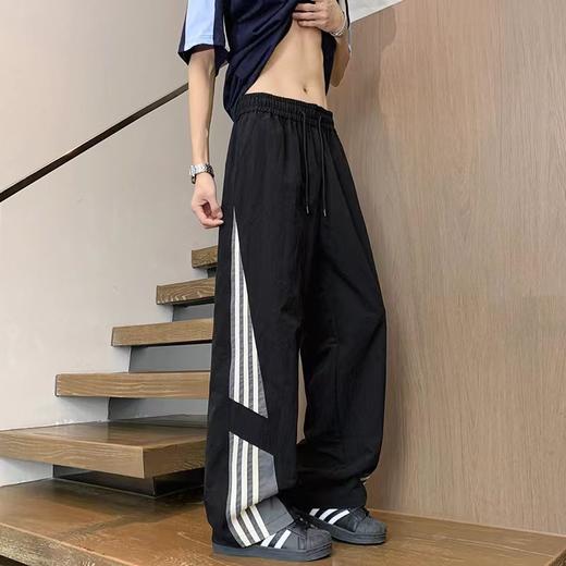 F032337新款三条杠直筒运动卫裤休闲裤美式街头宽松休闲长裤 商品图2