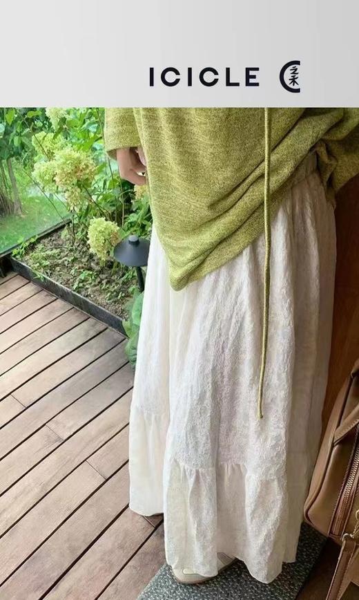 F032363春夏新款温柔法式蕾丝提花宽松a字半身裙蛋糕裙 商品图4