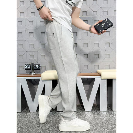 休闲直筒卫裤男士运动宽松简约纯色抽绳松紧腰长裤  KDZC-26012/26011 商品图1