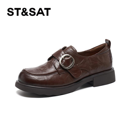 星期六26春新款复古圆扣英伦百搭乐福鞋SSE1111012 商品图1