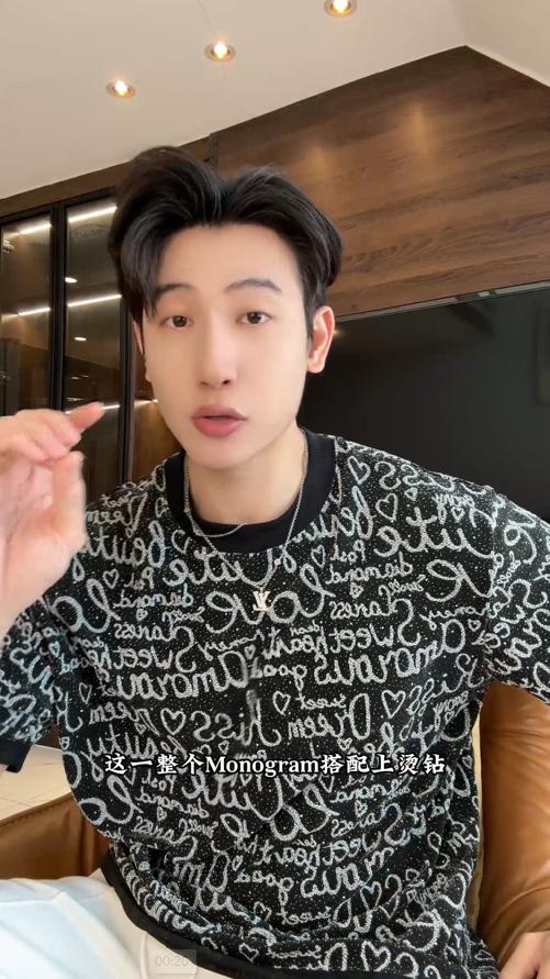 26T166SDSA男装2026新款高贵轻奢美式复古满天星字母圆领短袖T恤百搭潮 商品图0