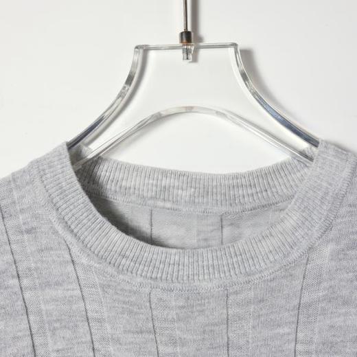 SDSA男装2026新款高贵轻奢老钱风纯色竖纹圆领短袖T恤休闲百搭 商品图2