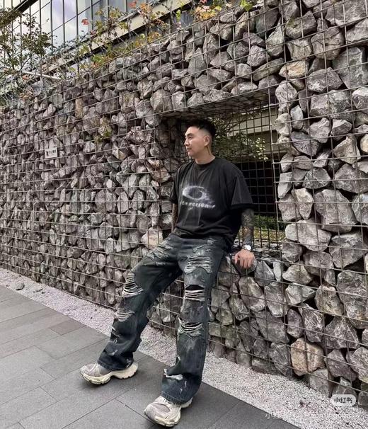 世家 2026春夏烟雾系列水洗雪花圆领短袖T恤 Z-15892 商品图6