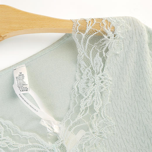 美奈川睡衣女家居服套装花边v领长袖套装 JJ28194 商品图4