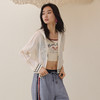 谜底连帽外套长袖2026年夏季新品短款轻薄网布双拉链女262MW0477 商品缩略图1