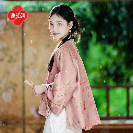 【多件多折】逸红颜《晴妍》2026春季新款老钱风重磅真丝阔版水袖新中式外套女 商品图1