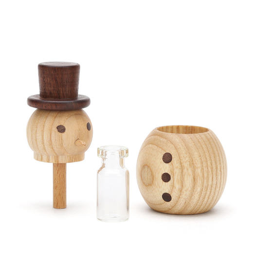 木质小雪人香薰扩香木 办公室卧室车载精油香氛摆件礼品 商品图2