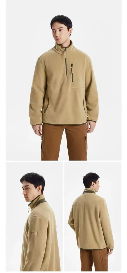 F032342风格百搭户外保暖透气不闷汗半拉链抓绒衣上衣 商品图6