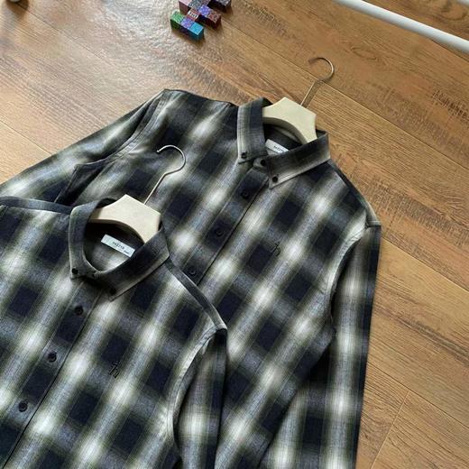 F032341时尚个性春季法兰绒男士休闲通勤衬衣长袖衬衫 商品图1