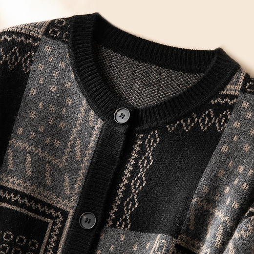 ming星同款复古提花~纯山羊绒显瘦百搭上衣羊绒衫女CYR25094 商品图3