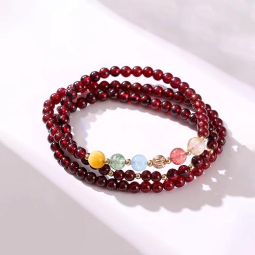 【祈愿吉品】五色多宝石榴石手链手串女情人节 商品图0