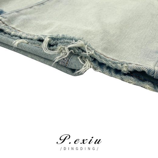 03-4潘依绣丁丁宠粉PanYiXiu/潘依绣设计感美式复古水洗渐变通勤百搭牛仔裤 K5863 商品图3