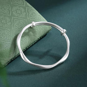 子佩集【萌咪出动】银S9999童镯【TB0620910】儿童猫咪麻花古法2601