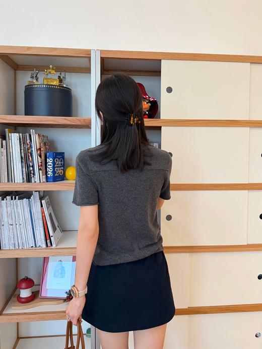 缪缪 度假系列 深海军蓝色半裙 商品图5