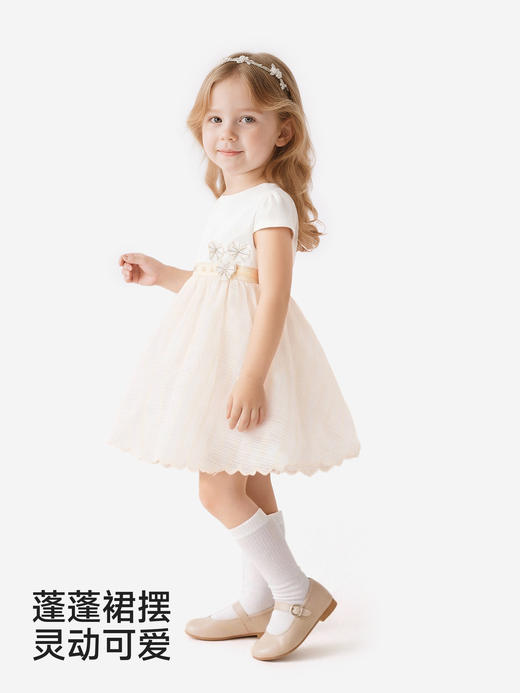 英氏女童连衣裙夏新款短袖裙子余晖黄公主裙童装YRLCJ1S030A 商品图4