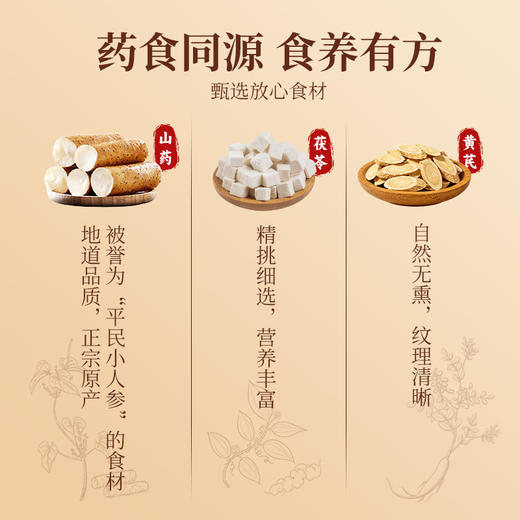 【超值2袋装】黄金搭档 木糖醇黄芪茯苓山药片 科学配比 免熬煮 300g*2袋 商品图2