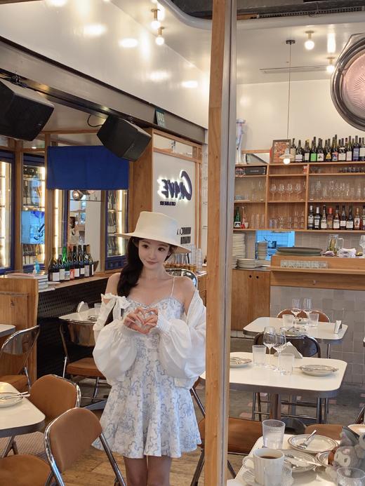 金蘑菇菇 Zim鸢尾与Love小苍兰 / 100亚麻夏日清丽少女感碎花连衣裙&上衣 商品图8