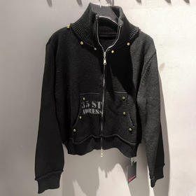 XCS铆钉翻领拉链毛织开衫51119冬季022894012258