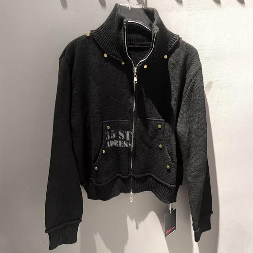 XCS铆钉翻领拉链毛织开衫51119冬季022894012258 商品图0