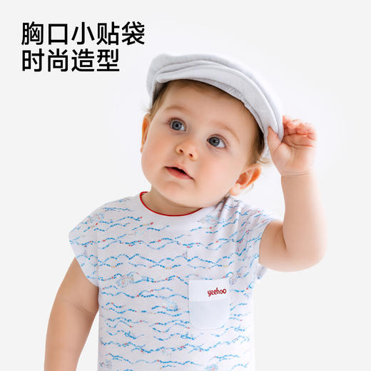 【商场同款】男宝连体衣夏新款短袖哈衣白透气爬服 商品图3