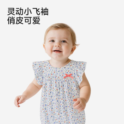 【商场同款】英氏女宝连体衣夏新款短袖哈衣透气婴儿爬服外出 商品图4